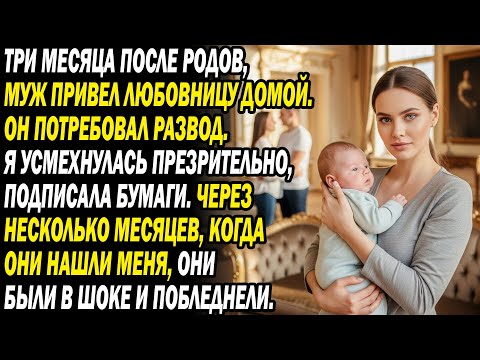 Видео: Через 3 мес. после родов муж привёл любовницу, требуя развод. Встретив меня, они побледнели...