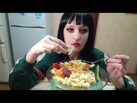 Видео: МАКАРОНЫ С КАТЛЕТАМИ##МУКБАНГ#ОВОЩИ