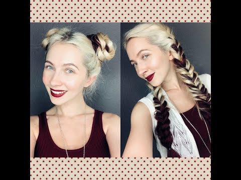 Видео: Урок 34. Косы с канекалоном. Рыбий хвост. Шишули. Прически на себе. Прически на каждый день.