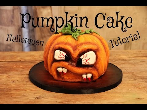 Видео: Halloween Zombie Pumpkin Cake Tutorial | Хэллоуин Зомби Тыква Торт