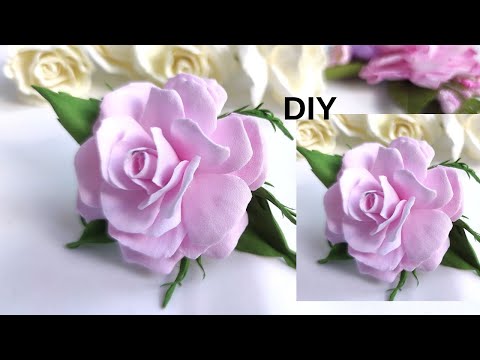 Видео: МК 🌿🌹🌿  РОЗА ІЗ ФОАМІРАНУ для ПОЧАТКІВЦІВ за 10 хвилин/ Realistic roses from foamiran /