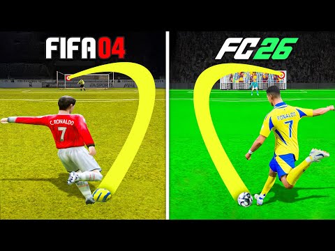 Видео: Забить 1 дальний удар с Роналду в каждой игре FIFA