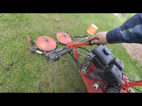 Видео: Первый покос сезона и первая поломка. Мотоблок Агат + косилка Заря. Диф-ступицы. 04/2025