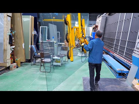 Видео: Процесс изготовления лучших створок и окон в Корее. Корейская фабрика по производству стекол.