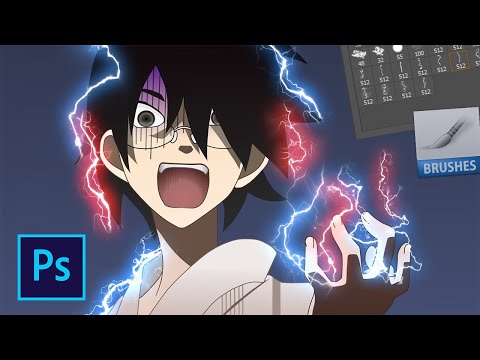 Видео: Как нарисовать молнии в фотошопе