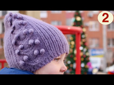 Видео: ШАПКА СПИЦАМИ "Fashion Bergamo". УНИКАЛЬНАЯ МАКУШКА. Часть 2