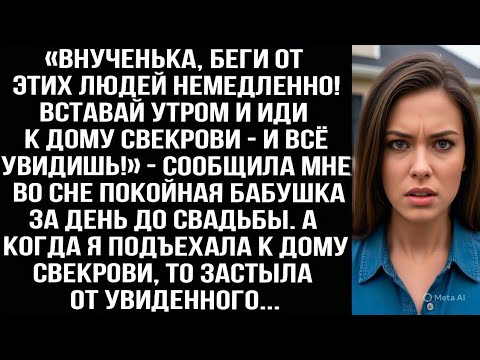 Видео: Покойная бабушка предупредила меня во сне перед свадьбой. Я приехала к дому свекрови и всё поняла...