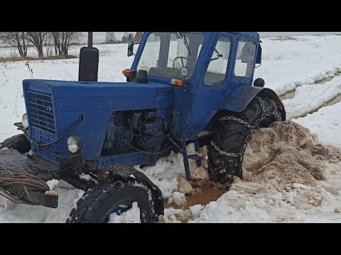 Видео: ЗАСТРЯЛИ НА МТЗ-50 В ГЛУБОКОМ СНЕГУ