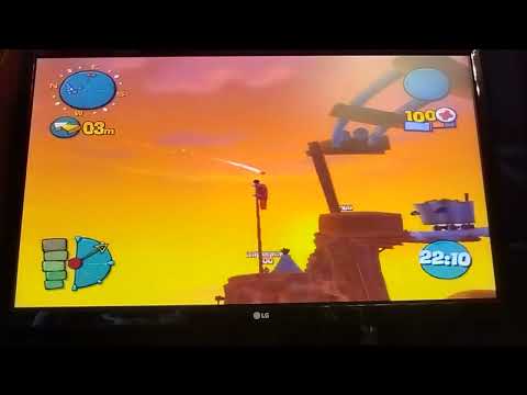 Видео: Защита статуи в бою без правил! Worms 4 Mayhem