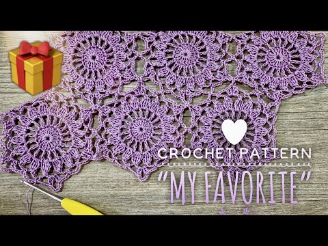 Видео: Мой любимый мотив КРЮЧКОМ "My Favorite" / Шестиугольные мотивы / 🎁РОЗЫГРЫШ пряжи! / Crochet pattern