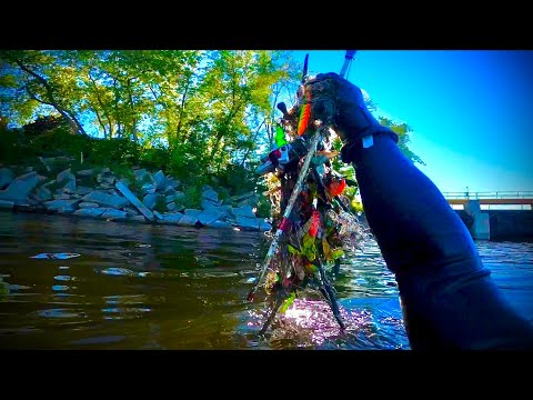 Видео: Очистка рыболовной приманки и лески в реке Меномини #fyp