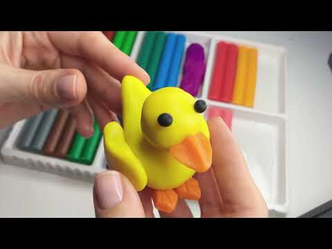 Видео: Утенок из пластилина. Уроки лепки для детей. Making duck with Clay/play doh.