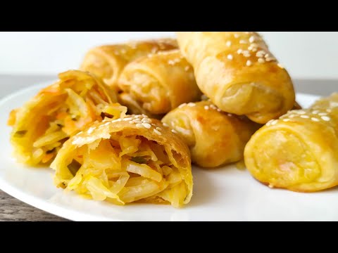 Видео: Практически ИЗ НИЧЕГО 🥖 Молдавские пирожки ВЭРЗЭРЕ с капустой! Тонкое тесто и много вкусной начинки!