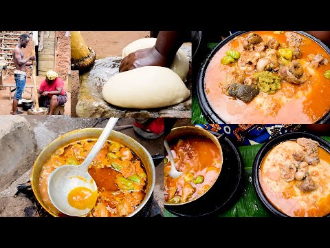 Видео: Еда африканской деревни ||Лёгкий суп из козлятины по-гански и фуфу ||Приготовление свежих органич...