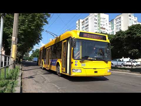 Видео: Белорусские Троллейбусы Белкоммунмаш  БКМ (АСКМ) -321 в Черкассах,  Trolley BKM (ASKM) -321