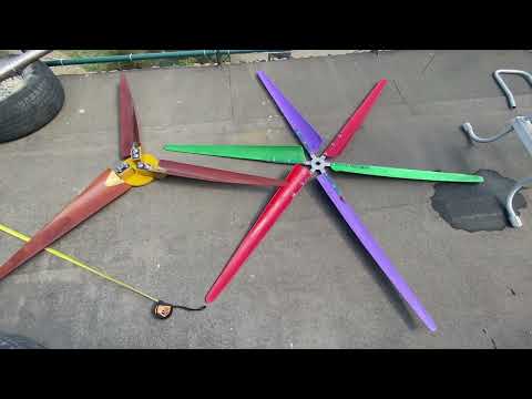 Видео: сравнение в эксперименте лопасти ветрового колеса ПЕРО с кустарным ветровым колесом из 200 мм трубы