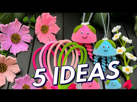 Видео: 🌼 Вы НИКОГДА не видели таких поделок из проволоки! 😱 5 простых идей с цветами и медузами