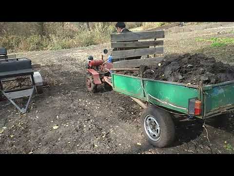 Видео: Мотоблок Мотор Сич.16 лет в строю.Перевозим землю двумя мотоблоками.