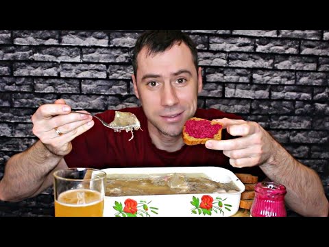Видео: MUKBANG / ХОЛОДЕЦ С ХРЕНОМ, ПИВО / МУКБАНГ /  Mukbang Senya / eating show / 먹방