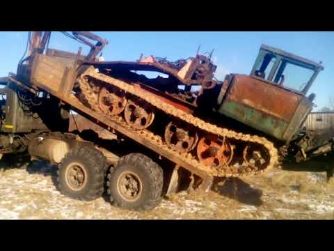 Видео: КрАЗ 255б опустил трелёвочник на землю.  (184)*