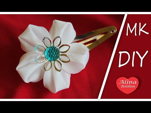 Видео: Супер Легкая Заколка Канзаши Клик-Клак . МК / Super Easy Clip click clack. tutorial