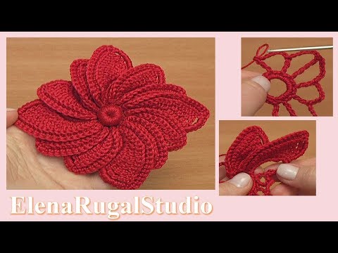Видео: ЦВЕТОК КРЮЧКОМ/Подробный мастер класс
