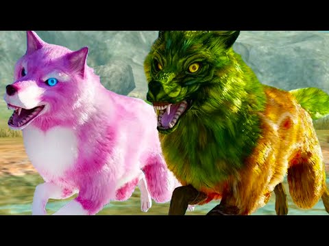 Видео: Симулятор Волка #5 Лесной и Розовый волк в Обновлении. Тропический лес The Wolf на пурумчата