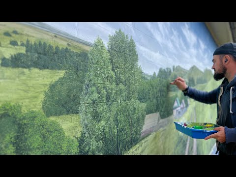 Видео: Роспись стены фасада. Деревня в которой осталось с десяток домов