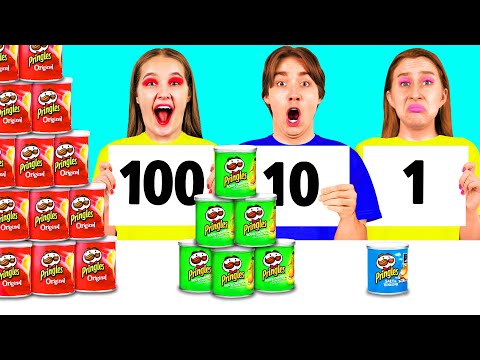 Видео: 100 Слоев Еды Челлендж | Кухонные Лайфхаки и Хитрости от HAHANOM Challenge