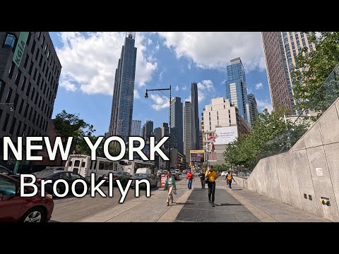 Видео: New York - Walking along Flatbush Avenue  NYC 4К 60fps