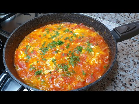 Видео: Яичница с помидорами Pomidor çığırtması Азербайджанская кухняTomatoes and eggs