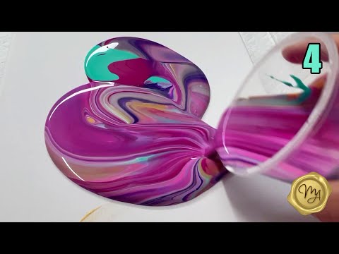 Видео: Акриловая заливка | Грязная заливка тонкой краской | День 4 30-дневного конкурса «Жидкое искусств...