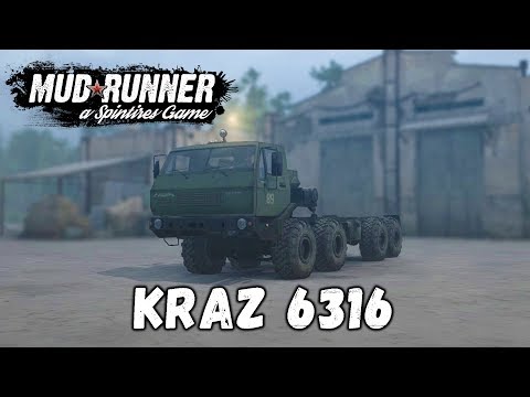 Видео: Spintires: MudRunner обзор мода [ KRAZ 6316 ]