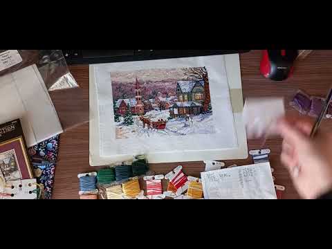 Видео: Готовая работа Катание на санях Dimensions The Sleigh Ride 8562 #вышивка