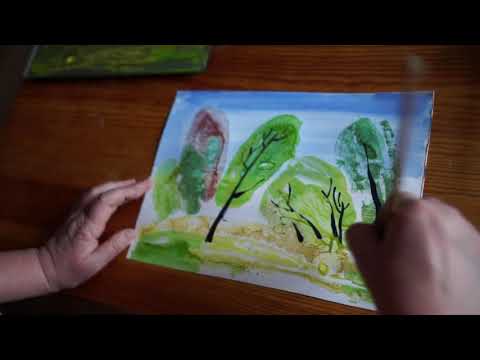 Видео: Монотипия. Весна.