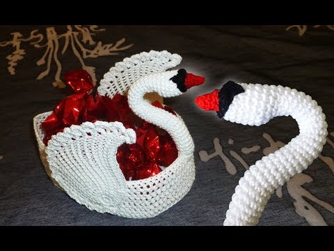 Видео: ЛЕБЕДЬ КРЮЧКОМ | Голова амигуруми | ВАЗОЧКА ДЛЯ КОНФЕТ МАСТЕР КЛАСС Часть VI