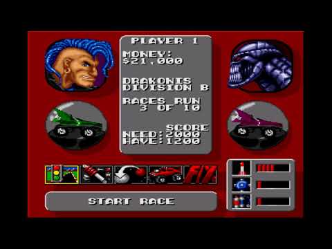 Видео: Rock N’ Roll Racing - Warrior Difficulty Walkthrough / Прохождение - #Planet-2 - Drakonis - (Sega)