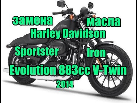 Видео: Замена масла Sportster 883 IRON Evo Harley 2014г. Change of oil Sportster 883 IRON Evo Harley 2014