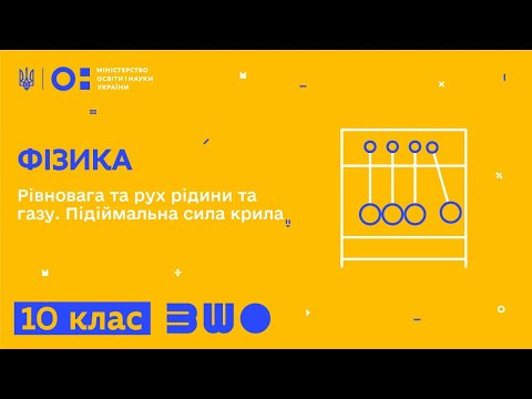 Видео: 10 клас. Фізика. Рівновага та рух рідини та газу. Підіймальна сила крила
