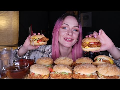 Видео: MUKBANG | 10 чизбургеров де люкс | KFC 10 cheeseburgers | не AASMR