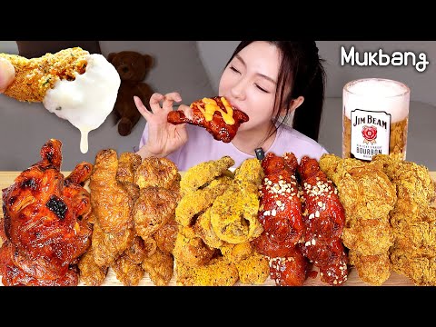 Видео: Сегодня день курицы и пива🍺 Мои 5 любимых видов курицы и холодное пиво!! Комбо с медом Кёчон, пуд...