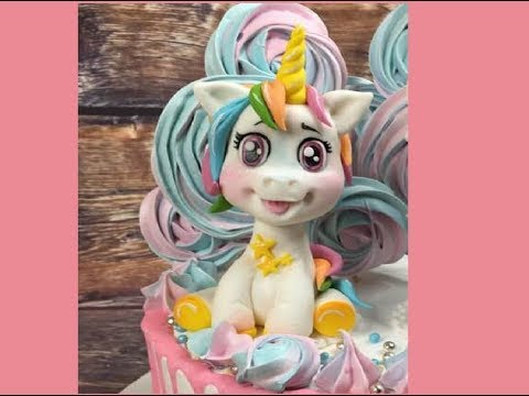 Видео: единорог из мастики . Лепим фигурку единорожки из мастики/ how to make unicorn cake topper Танинторт