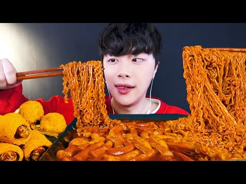 Видео: SUB) MUKBANG | Пряные рисовые лепешки, пряная лапша, сладкие сырные шарики