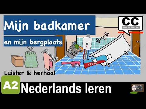 Видео: NT2 🛁 Ванная и кладовая - 🚿🚽🧺 словарный запас - предлоги между перед в - Нидерландский язык A1 A2