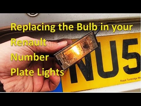 Видео: Замена лампочек подсветки номерного знака Renault Clio