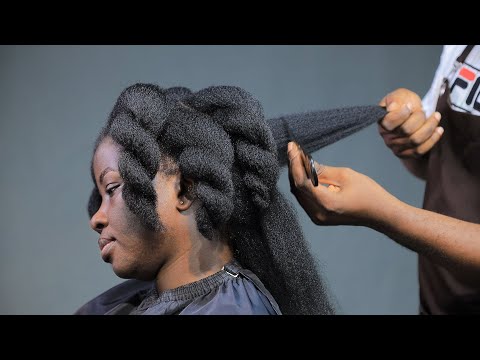 Видео: Как уложить длинные густые натуральные волосы (прическа)