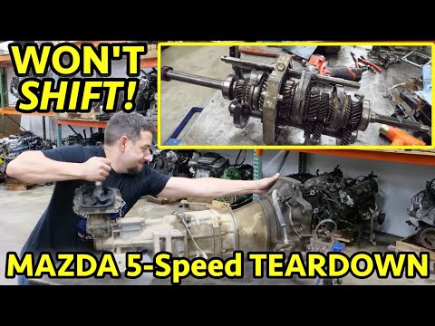 Видео: ЗАклинило передачу после аварии? Разборка механической коробки передач Mazda Miata