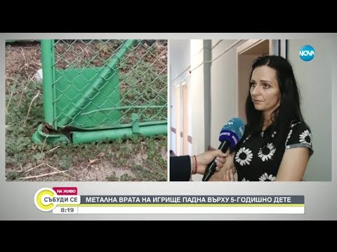 Видео: Метална врата на игрище падна върху 5-годишно дете - Събуди се (15.06.2019)