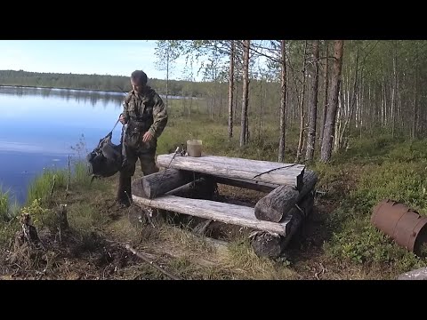 Видео: Рыбалка С Ночевкой. Одиночный поход на Дикое таёжное озеро