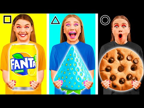 Видео: Геометрический Челлендж с Едой | Простые Кулинарные Рецепты от BaRaDa Gold Challenge